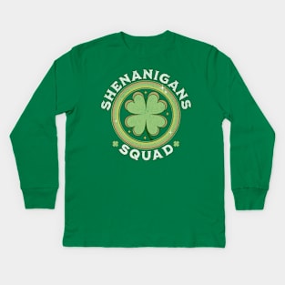 Shenanigans Squad Funny Saint Patricks Day Matching Group Kids Long Sleeve T-Shirt